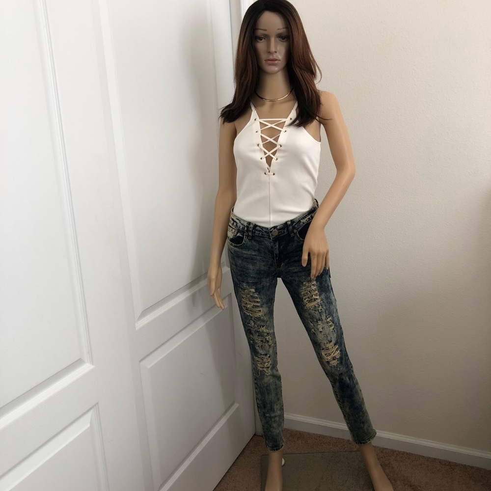VIP destroyed denim jeans size 5/6